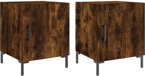 vidaXL Noptiere, 2 buc., stejar fumuriu, 40x40x50 cm, lemn compozit