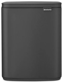 Cos de rufe Brabantia Bo Small 1006635, 12 L, Deschidere silentioasa si lina, Baza antiderapanta, Negru