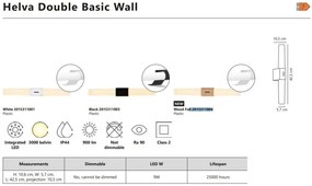 Aplica de perete LED pentru baie IP44 Helva double basic Nature