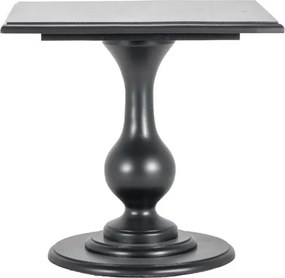Masă dining pătrată din lemn, negru, 2–4 locuri, cu picior central, 75 x 70 x 70 cm, „Charlotte”
