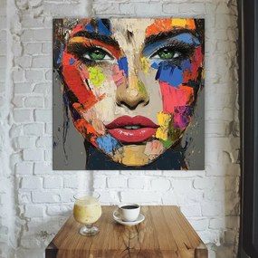 DUBLEZ | Tablou pentru dormitor - Portret colorat de femeie