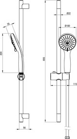 FLOKS Set de duș, 3-funcții, cu bară glisantă NGF_051K