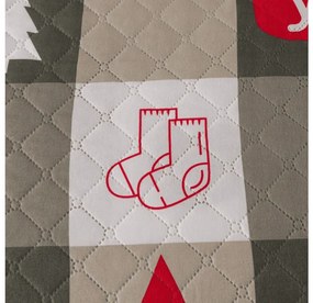 Cuvertura de pat CHRISTMAS SOCKS, verde Dimensiune: 170 x 210 cm