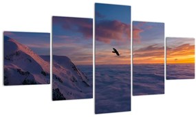 Tablou în apus de soare, Mont Blanc (125x70 cm), în 40 de alte dimensiuni noi