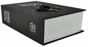 Cutie valori în formă de carte, 18 x 11,5 x 5,6 cm, negru
