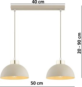 Brilagi - Pendul pe cablu MOON 2xE27/60W/230V bej/auriu
