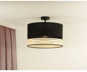 Lustră aplicată DOUBLE Duolla RATTAN 1xE27/15W/230V d. 40 cm negru/bej