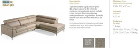 Coltar design LUX cu sezlong stanga, functia relax Serena AC-5320-L
