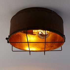 Plafoniera industrială maro ruginiu 35 cm - Barril