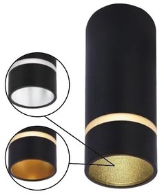 Spot aplicat tavan SPLIT negru L-10,2cm