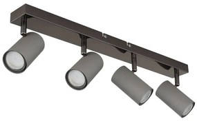 Plafoniera cu 4 spoturi directionabile metal negru gri ROBBY