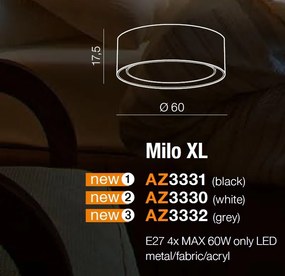 Lustra moderna aplicata 60cm MILO XL BK ZZ AZ3331