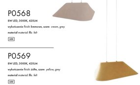 Lustra LED suspendata design modern Carbon galben