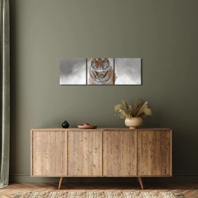 Tablou cutigru fugind prin zăpadă (cu ceas) (90x30 cm)