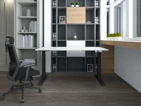 Birou reglabil pe inaltime TerrA7 BLACK- 2 motoare, profil dreptunghiular, Negru (Dimensiune blat: 137x67 cm, Culoare blat: Negru 25mm)