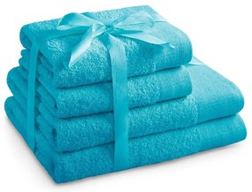 Prosoape de baie turcoaz 4 buc. din bumbac din frotir Amari – Restilo
