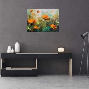 Tablou pe sticlă - Flori (70x50 cm)