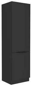 Dulap pentru frigider incorporat, negru, SIBER 60 LO-210 2F