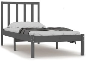 3105058 vidaXL Cadru de pat, gri, 90x200 cm, lemn masiv de pin