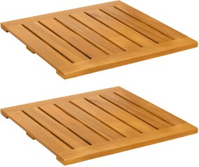 vidaXL Covoraș de baie Simplu Maro 50 x 50 cm lemn