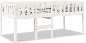 vidaXL Pat pentru copii fără saltea, alb, 90x190 cm, lemn masiv de pin