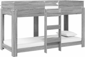 vidaXL Pat Etajat pentru Copii Gri Sonoma 75 x 190 cm Lemn compozit