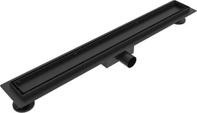 Set rigola pentru dus plus capac Inter Ceramic New Generation IC 60 cm finisaj negru mat flansa 2 cm