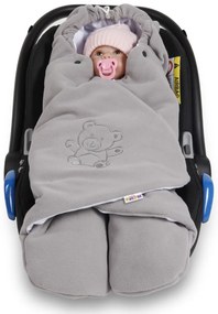 Sistem de înfășat pentru bebeluși/ Sac de dormit Baby Nellys - fleece polar, bumbac bio - gri
