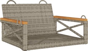 vidaXL Bancă de balansoar, gri, 63x62x40 cm, poliratan