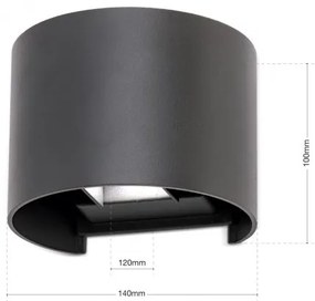 Aplica LED de exterior design modern ambiental IP54 GRETA antracit