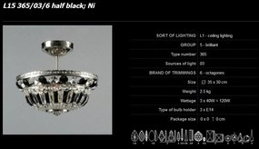 Plafonier cristal Bohemia L15 365/03/6 black
