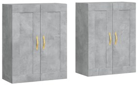 vidaXL Dulapuri de perete, 2 buc., gri beton, lemn prelucrat