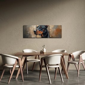 Tablou - Portretul lui Dobrman (cu ceas) (90x30 cm)