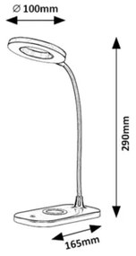 Rabalux 74014 - Lampă de birou LED HARDIN, tactilă, dimabilă, 5W, albă