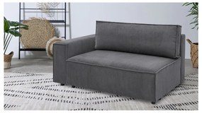 Modul pentru canapea gri închis cu tapițerie din catifea reiată (cu colț pe partea stângă ) Nihad modular – Bobochic Paris