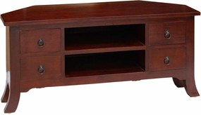 vidaXL Cabinet TV cu raft Maro 100 x 40,5 x 46 cm Lemn masiv de mahon