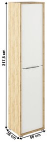 Dulap cu rafturi Rumia 06 (stejar artisan + alb). 1064675