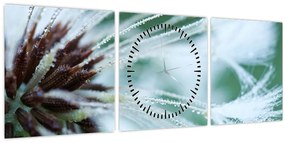 Tablou - Detaliu floare (cu ceas) (90x30 cm)