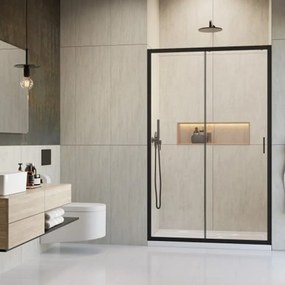 Usa de nisa culisanta Radaway Alienta DWJ 100 cm negru-transparent sticla 5 mm