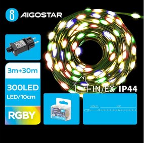Aigostar - Ghirlandă LED pentru exterior, 300 LED, 8 funcții, 33 m, IP44, multicolor