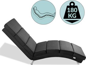 Șezlong LONDON, 186×55×89cm, antracit Casaria
