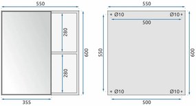 Set mobilier de baie cu lavoar Paris 60cm Gri
