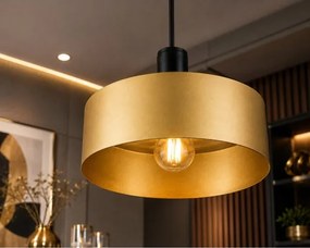 Lampă suspendată pe cablu HAKI 1xE27/60W/230V auriu/negru