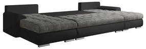 Set canapea universal, piele ecologica negru melir gri, TOLITA U UNI