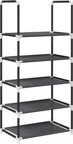 vidaXL Suport pantofi 5 niveluri, negru, 44x28x94 cm, țesătură nețesă