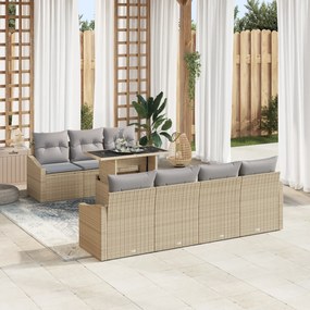 vidaXL Set de canapele pentru grădină 8 pcs bej și gri deschis