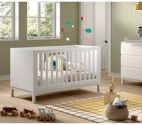 Pătuț alb din lemn de pin 70x140 cm Eva – Vipack