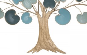 Decoratiune de perete albastra/maro din metal, 89x2,5x90 cm, Tree Mauro Ferretti
