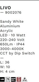 Aplica de perete LED baie IP44 LIVO alba