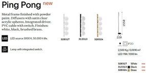 Lampadar LED design minimalist Ping pong pt4 alb